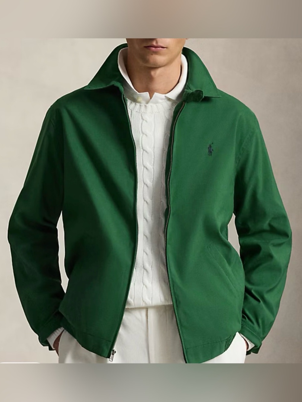 NWT Polo Ralph Lauren Bi Swing Full Zip Windbreaker Jacket Verano Green